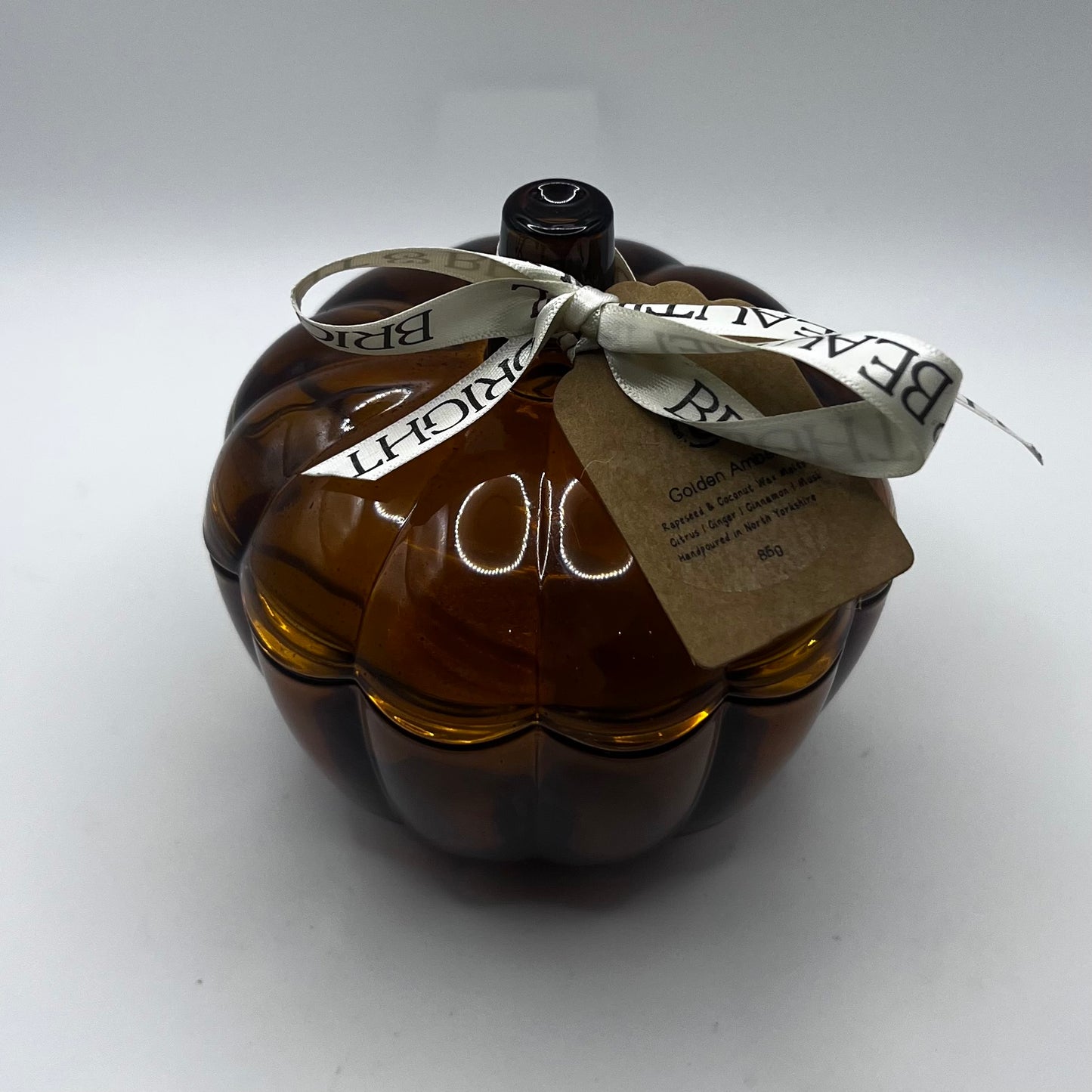 Small Amber Glass Pumpkin