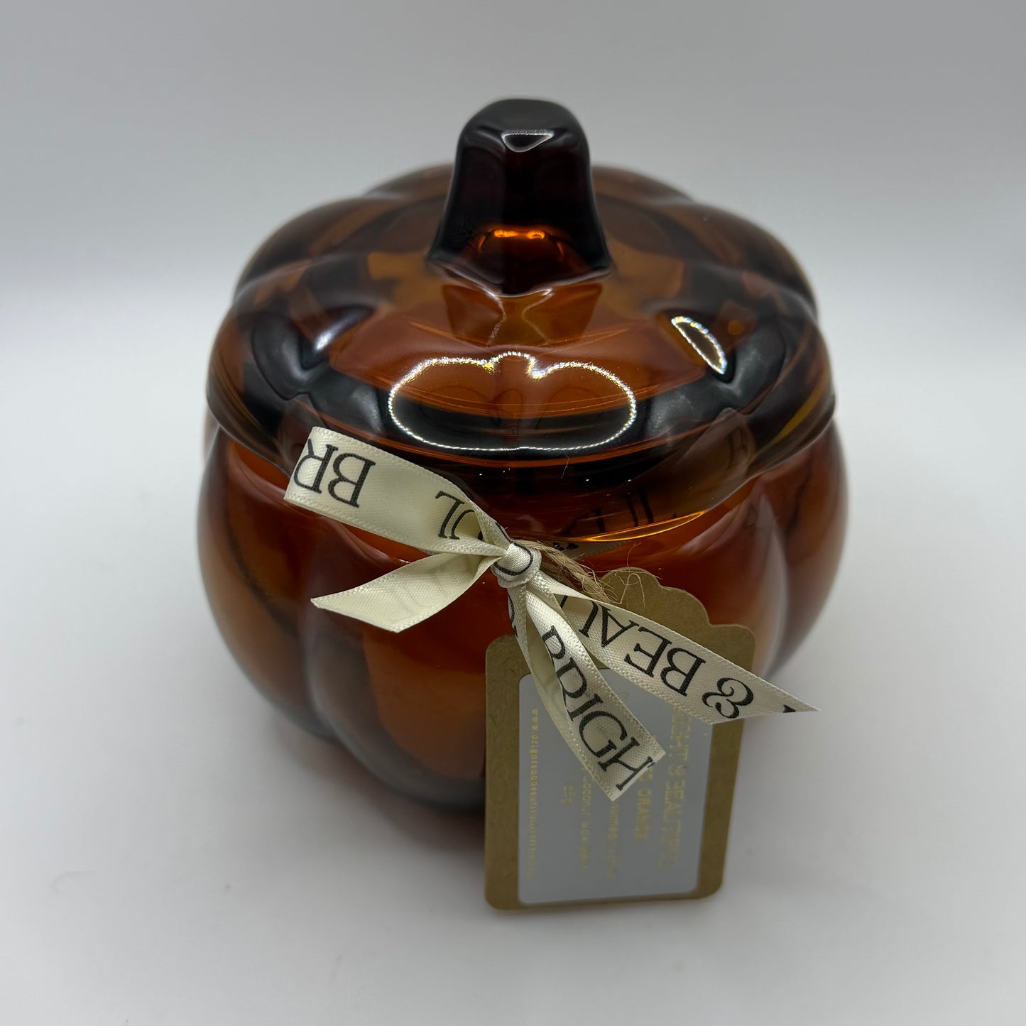 Large Amber Glass Pumpkin