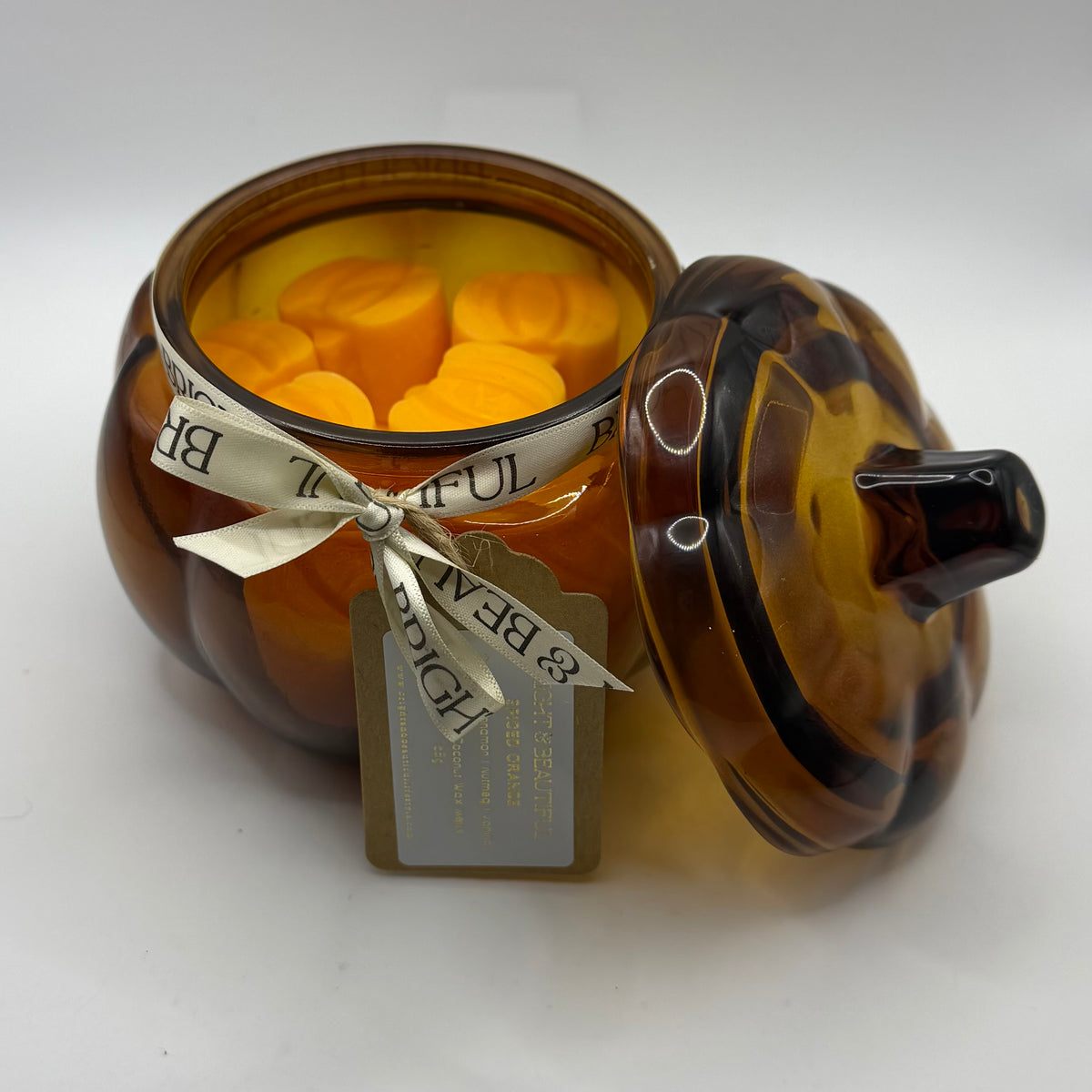 Large Amber Glass Pumpkin