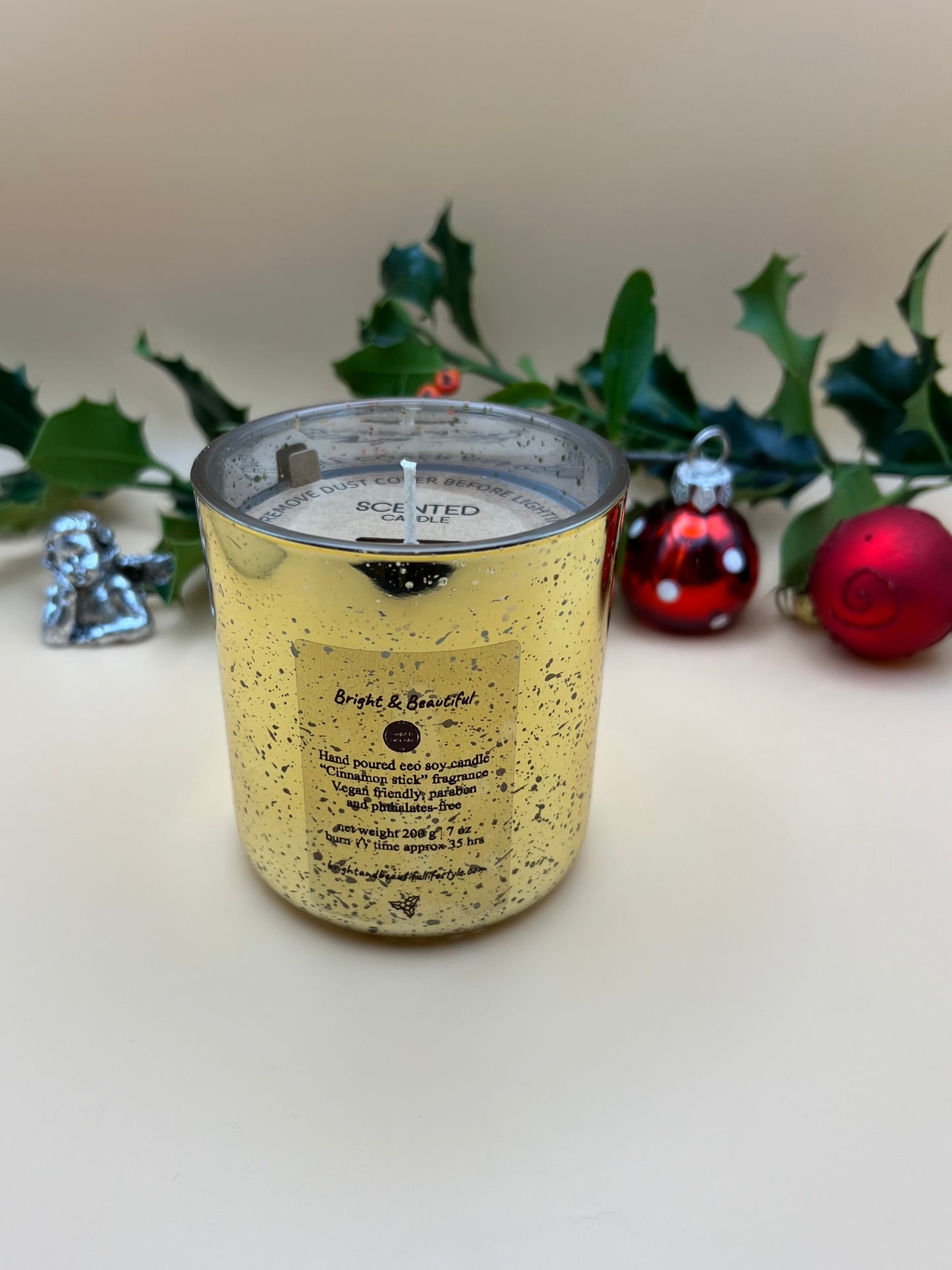 Gold Mercury Christmas Candle